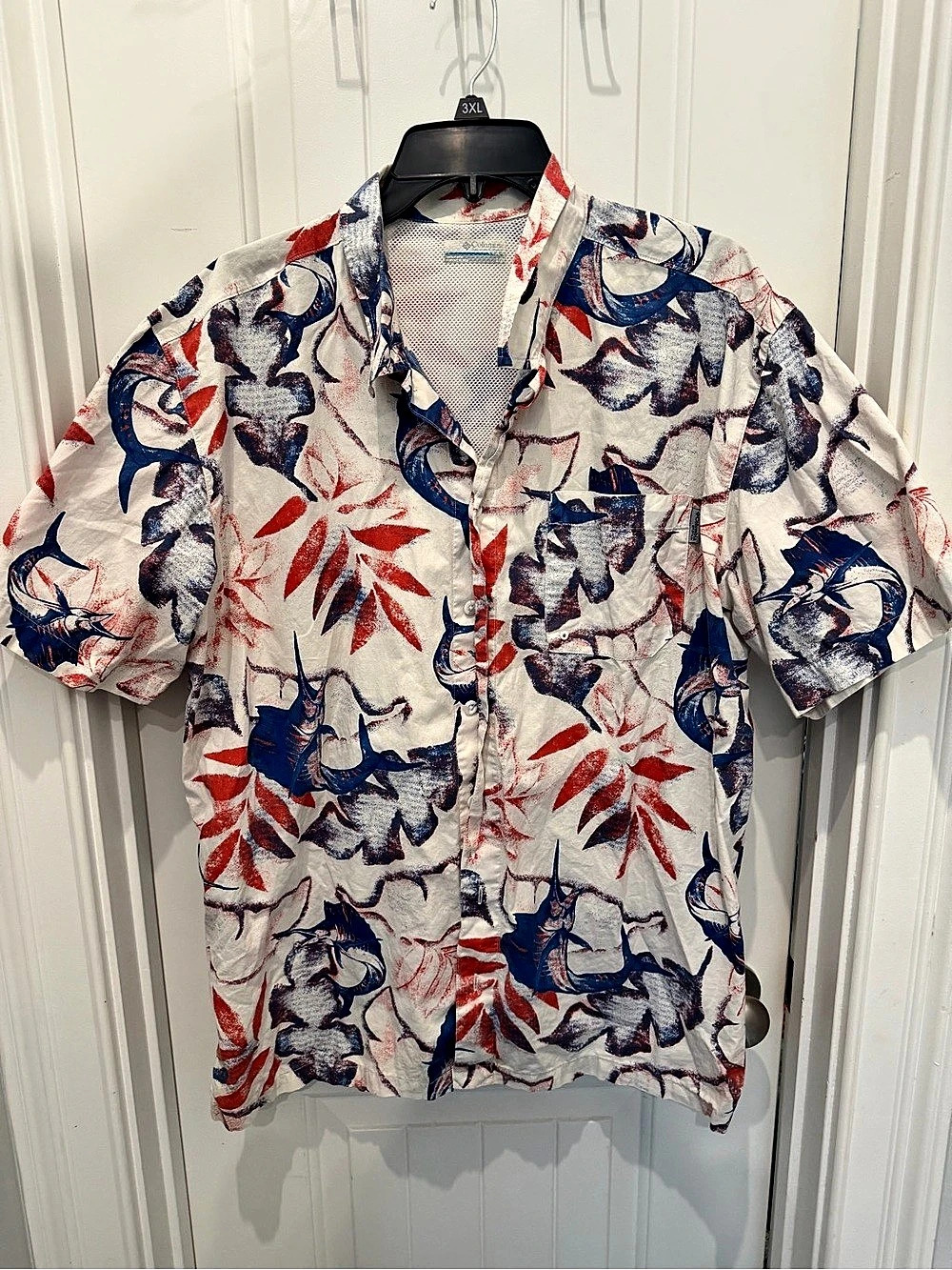 Columbia Men's Floral Button Down Shirt Size Large